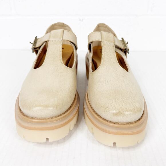 NEW Korks Mary Jane Platform Shoes Women’s 9.5 Beige Chunky Sole - Picture 3 of 9